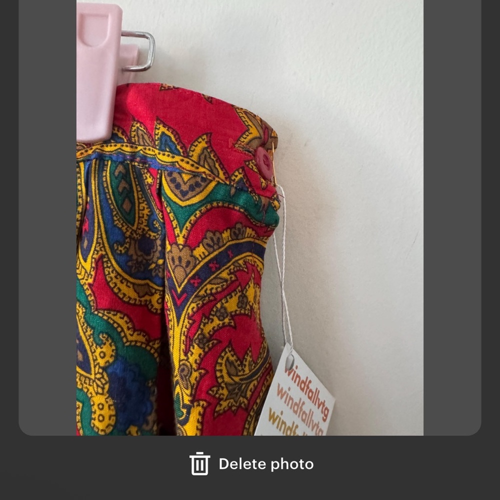 Vibrant Paisley Skirt, Vintage, A line, Bright Rayon - Picture 6 of 6
